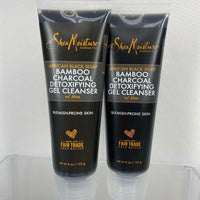 (2) Shea Moisture African Black Soap Bamboo Charcoal Detoxifying Gel Cleanser 4o