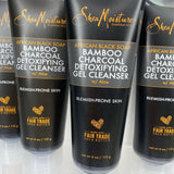 (5) Shea Moisture African Black Soap Bamboo Charcoal Detoxifying Gel Cleanser 4o