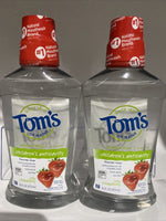 (2) Tom's of Maine Kids Anti cavity Fluoride ￼Mouthwash Strawberry  ￼16oz 11/22