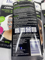 (4) Bioré Self Heating One Minute Mask Instant Clay ￼Charcoal 4 Masks Each