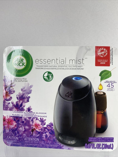 Air Wick Essential Oil Diffuser Mist & Refill Air Fresheners Lavender Almond Bl￼
