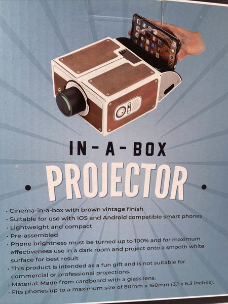 Projector In A Box Cinema Movie Photo Projector Fits Phones 160 mm x 80 mm Gift