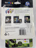 (2) Original HP 564 Tri-Color CMY Cyan Magenta Yellow Ink Cartridges High Yield