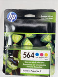 Original HP 564 Tri-Color CMY Cyan Magenta Yellow Ink Cartridges High Yield 9/22