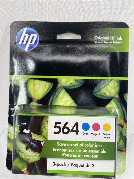 Original HP 564 Tri-Color CMY Cyan Magenta Yellow Ink Cartridges High Yield 9/22