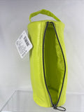 scunci Accessory Bag Round Quilted Neon Yellow Green Lime Zippered Handle Makeup