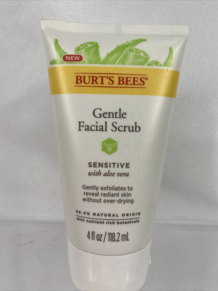 Burt's Bees Gentle Facial Scrub Cleanser Exfoliating Aloe Sensitive 4oz