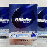 (3) Gillette Series After Shave Splash Cool Wave 3.3 oz Crisp Men Refresh
