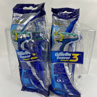 (2) Gillette Sensor 3 Simple Men's Disposable Razors 4 Count Each Ultragrip Lubr