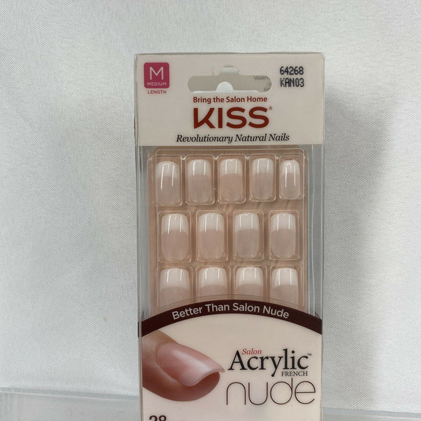 KISS Salon 64268 Acrylic Nude French Nails Medium Length Cashmere 28 ea
