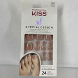 Kiss #84844 SD Special Design Gel Press-On Toenails ST031X Pink Nude Glitter
