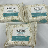 (3) Aveeno Calm Restore Wipes Nourishing Makeup Removing Towelettes Face 25ct