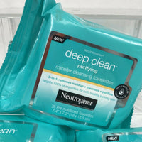 (3) Neutrogena Deep Clean Purify Micellar Towelettes Wipes Remove Makeup 25 Ct