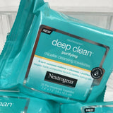 (3) Neutrogena Deep Clean Purify Micellar Towelettes Wipes Remove Makeup 25 Ct