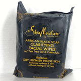 (6) Shea Moisture African Black Soap TeaTree Calendula Clarifying Facial Wipe 30