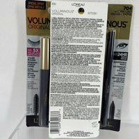 (2) 704 Blackest Black L'OREAL Voluminous Original  Mascara + Waterproof Liner