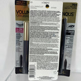 (2) 704 Blackest Black L'OREAL Voluminous Original  Mascara + Waterproof Liner