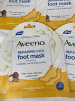 (3) Aveeno Repairing CICA Foot Mask with Prebiotic Oat and Shea Butter 1 Pair