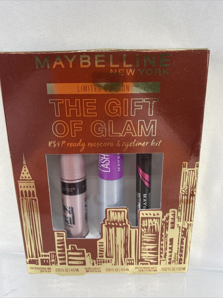 Maybelline The Gift of Glam Mascara Eyeliner Kit Lash Sensational Falsies 3pc￼