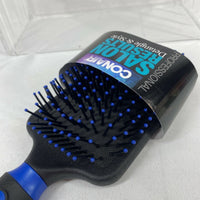 Conair Salon Results Paddle Hair Brush, Black & Blue Square Cushion DeTangle￼ ￼