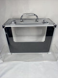Clear Hard Carrying Case MakeUp Bag Case Train Silver Latch