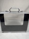 Clear Hard Carrying Case MakeUp Bag Case Train Silver Latch