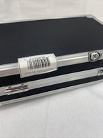 Vaultz Hard Carrying Case MakeUp Case Train Silver Black Art Supply 8.5x5x2.5”