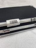 Vaultz Hard Carrying Case MakeUp Case Train Silver Black Art Supply 8.5x5x2.5”