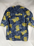 Sonoma Large Polyester Men’s Hawaiian Pineapple Blue Yellow Pocket Button Shirt￼