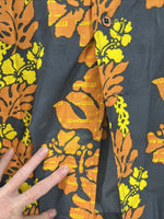 Sonoma Large Polyester Men’s Hawaiian Orange Gray Yellow Pocket Button Shirt￼
