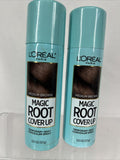 (2) L’Oréal Medium Brown Magic Root Spray Cover up Rescue Hair Color Dark Gray