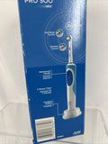 Oral-B Pro 500 White Electric Rechargeable Toothbrush Precision Clean Timer