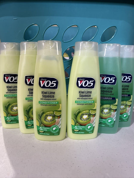 (6) Alberto VO5 Clarifying Shampoo & Conditioner Kiwi Lime Squeeze 12.5 fl oz