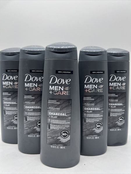 (5) Dove Men + Care Charcoal Clay Plant Based Purifying Fortifying Shampoo 12oz