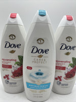 (3) Dove Body Wash Rejuvenating Antibacterial Care & Protect Pomegranate 22oz