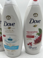(3) Dove Body Wash Rejuvenating Antibacterial Care & Protect Pomegranate 22oz