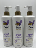 (3) Dove Body Love Body Cleanser Age Embrace Boost Peptide Serum   17.5 fl oz