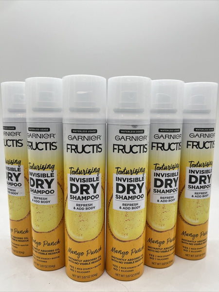 (3) Garnier Fructis Mango Punch Invisible Dry Shampoo Texturizing 3.67oz