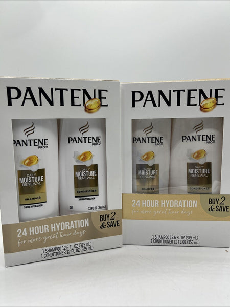 (2) Pantene Pro-V Radiant 24 Hr Hydration Shampoo Conditioner 12oz Set 4 Bottles