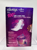 Always Radiant Size 2 Heavy Flow 36 Pads Wings Flex foam Clean Scent Zero Feel