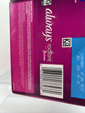 Always Radiant Size 2 Heavy Flow 36 Pads Wings Flex foam Clean Scent Zero Feel