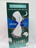 Always Pure Cotton FlexFoam Pads 20 Ct Size 4 Overnight Absorbency Flexi Wings
