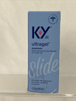 K-Y KY Ultra Gel Slide Premium Water Based Personal Lubricant 1.5oz 12/22 Sealed