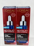 (2) L'Oreal Revitalift Derm Intensives Night Serum .3% Pure Retinol wrinkle￼ 1oz