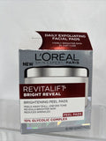 L'Oreal Revitalift Bright Reveal Peel Pads Wrinkle w/10% Glycolic Complex 30 ct.
