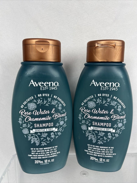 (2)  Aveeno Scalp Soothing Rose Water & Chamomile Blend Shampoo, 12oz