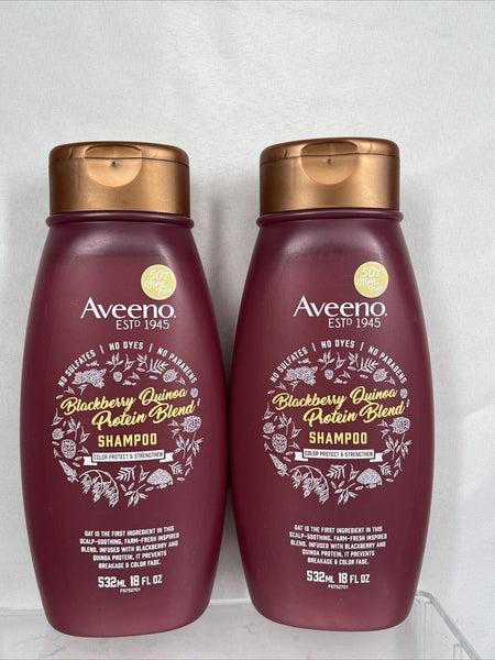 (2)  Aveeno Blackberry Quinoa Protein Blend Shampoo & Conditioner  18 fl oz