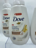 (3) Dove Instant Foaming Body wash Soothing Care Calendula Oils Pump 13.5oz