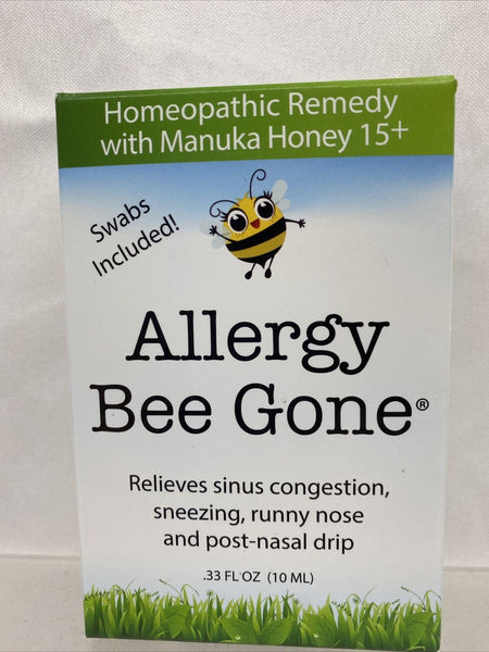 Allergy Bee Gone Honey Nasal Swab Sinus Congestion .33oz 12/23 BUY MORE & Save!