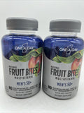(2) One A Day Natural Fruit Bites Men's 50+ Multivitamin 60 Gummy 3/23